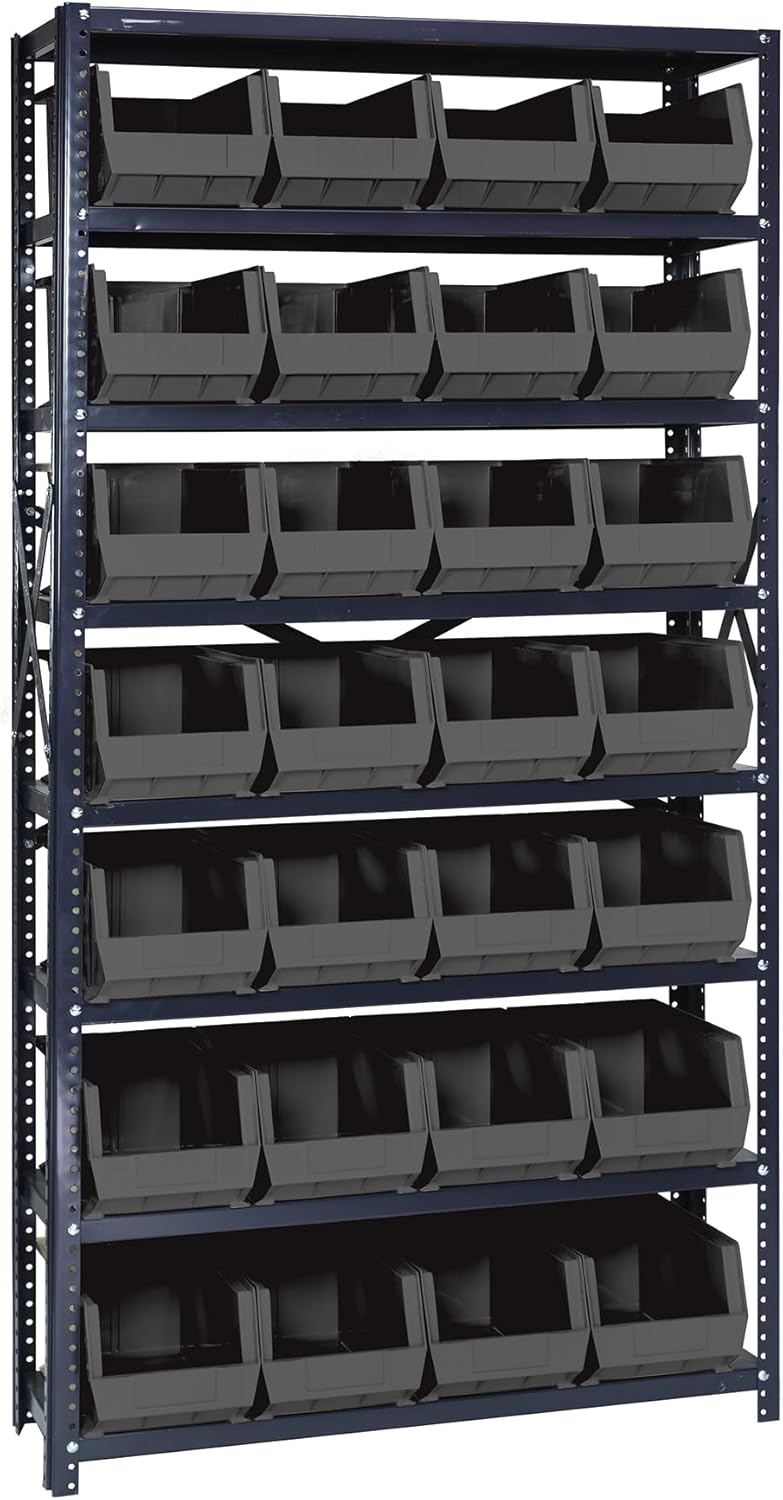 Quantum Storage Systems Wire Shelving Unit W/24YELLOW Bins