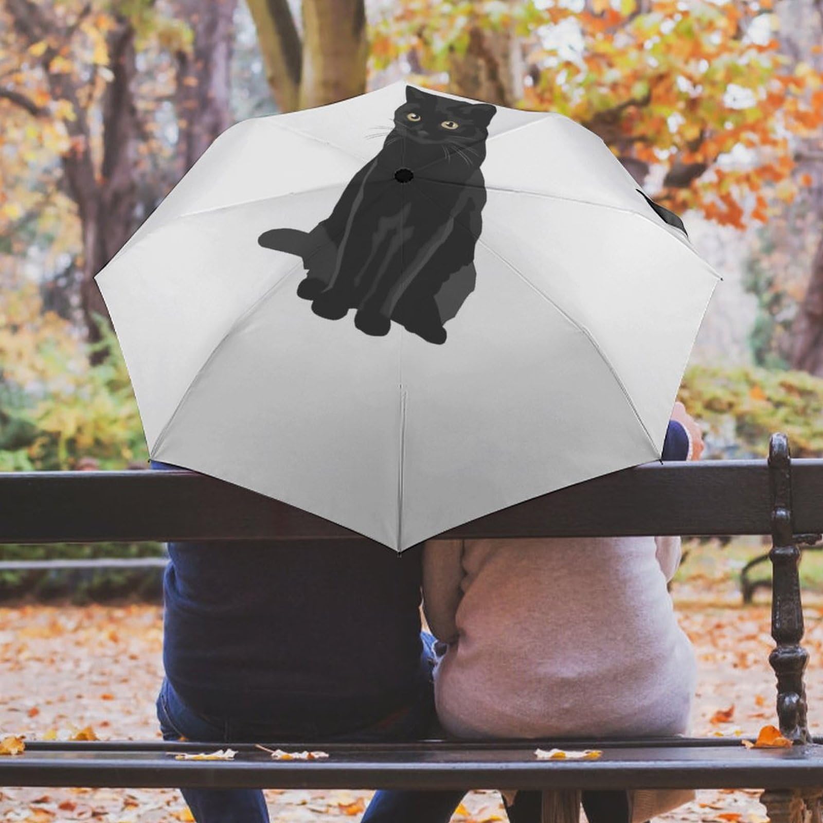 Amazon.co.jp: 折りたたみ傘 黒猫 猫柄 ネコ 三つ折り傘 折り畳み傘