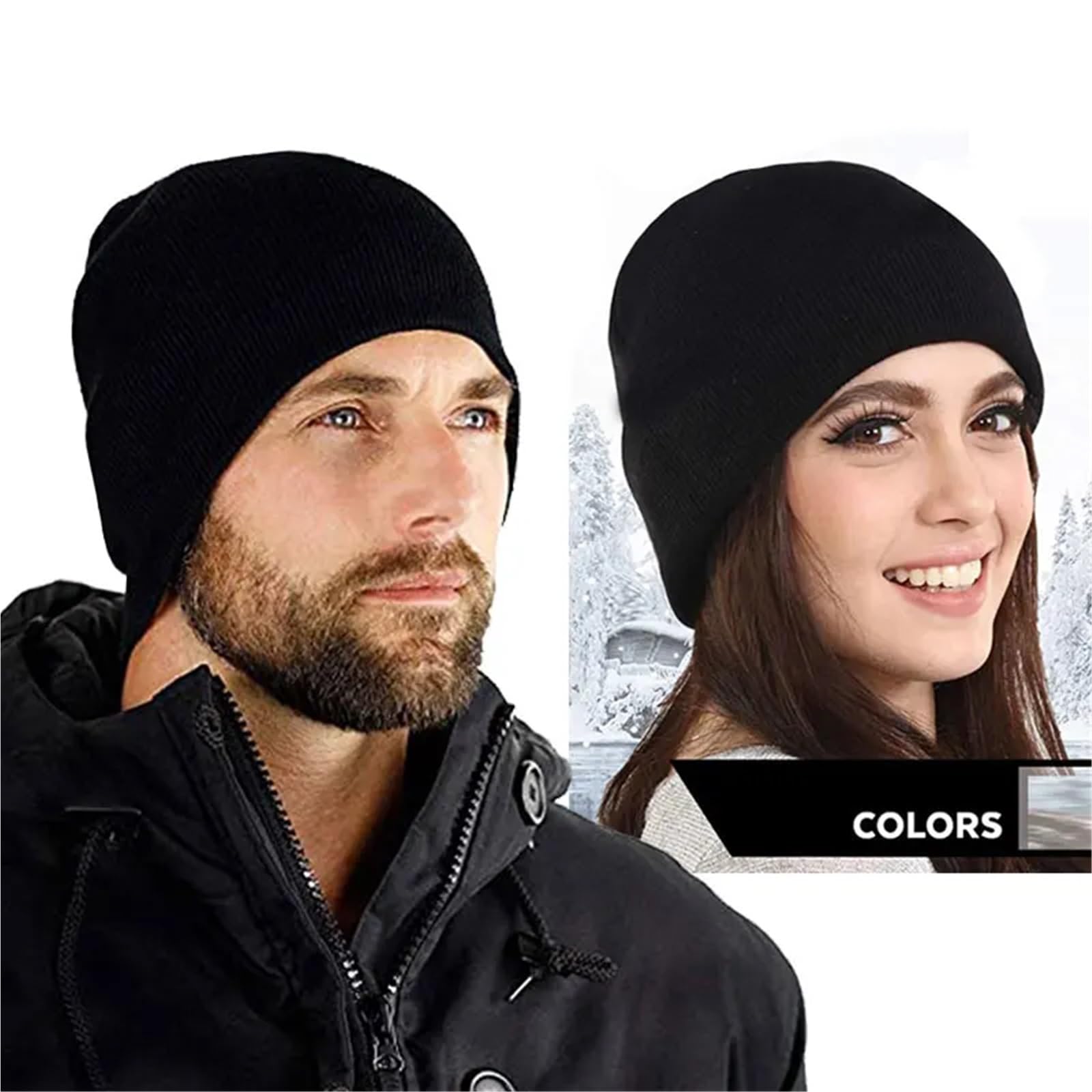 Mützen Herren Strickmütze Wintermützen for Damen Wintermütze Warm Dickes Fell Motorhaube FüR Radfahren
