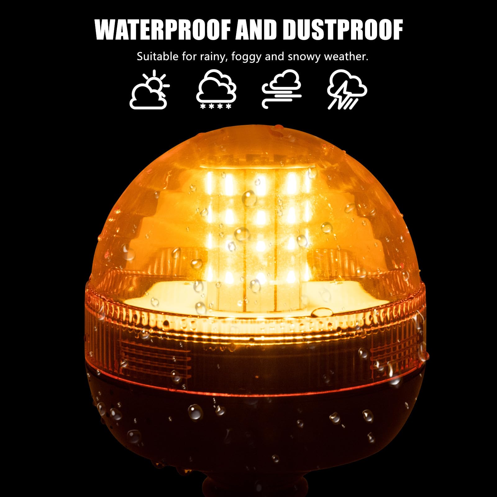Lampes à LED Lumière stroboscopique d'urgence, 10-110V 30 LED Clignotant Ampoule Rotative Strobe