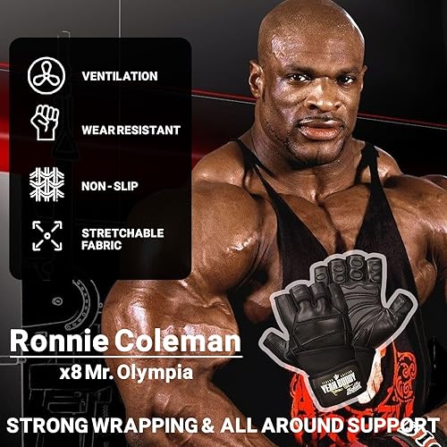 Miniatura 6 de Schiek Ronnie Coleman Signature Series - Guantes de levantamiento de pesas