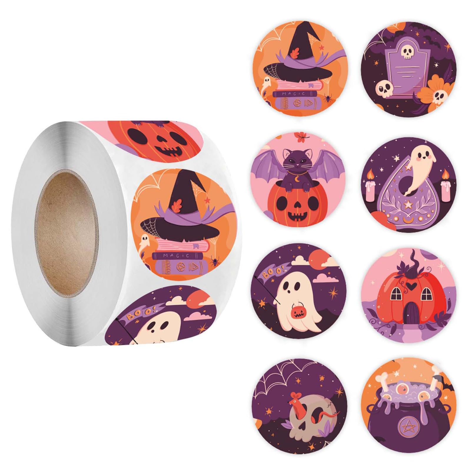 Buxuaaaa 500 Pcs Reward Sticker Halloween Sticker Labels Pumpkins Decorative for Doors Window Decoration Pumpkins