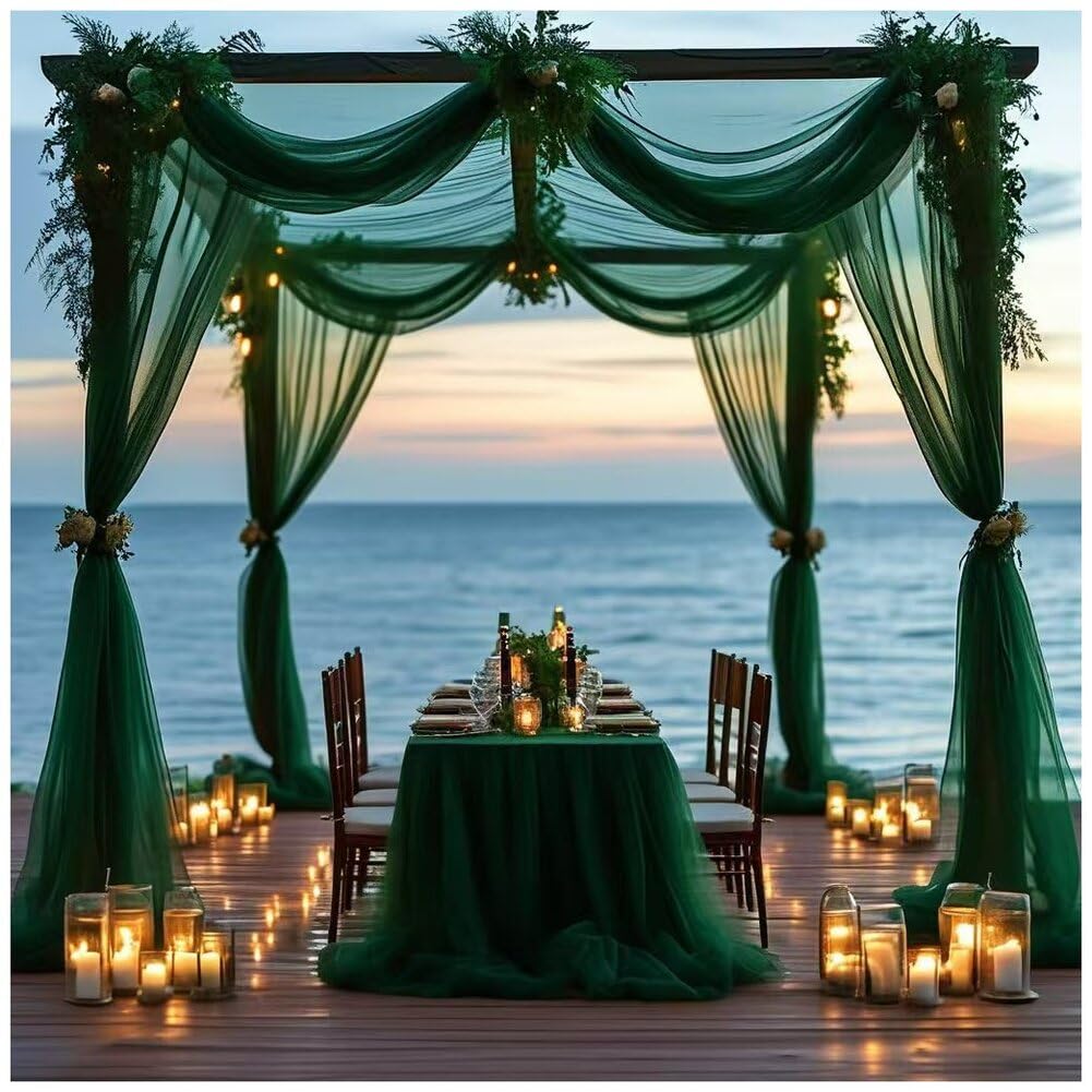 Rideau d'arche de mariage en tulle blanc 1,6x1m pour décor de cérémonie