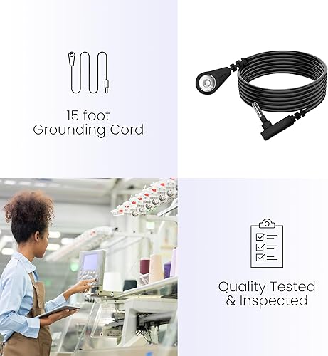 Miniatura 3 de Hooga Funda de almohada con conexión a tierra, tamaño Queen, ropa de cama. Mejora el sueño, la energía, la inflamación, los ronquidos. 94% algodón