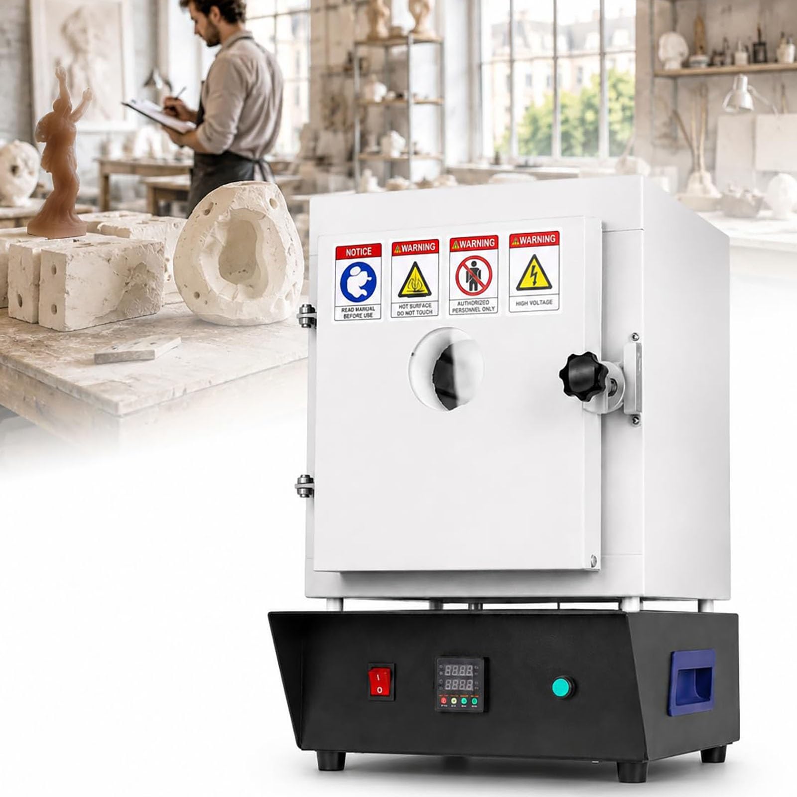 Forno Elettrico 2102℉/1150℃, Forno Ceramica Tavolo 1500W for Metallo