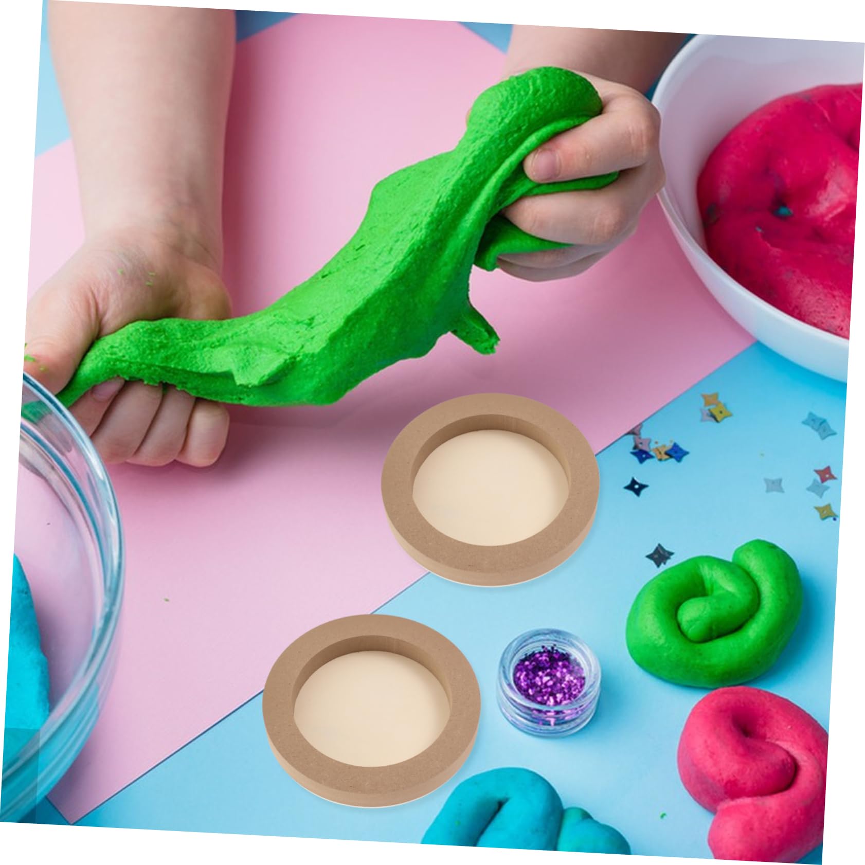 Lurrose Wooden Picture Frames Set 4pcs DIY Craft Kits for Boys and Girls Children's Art Frames Desk Photo Sets