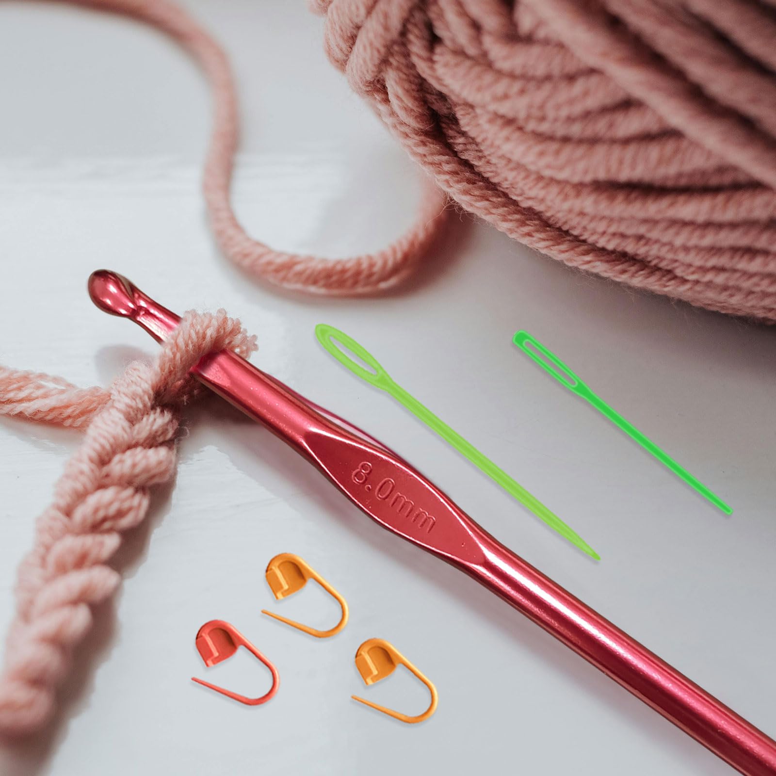 Aiguilles à Tricoter Set De 12 Crochets Aucuu Avec Poignées Ergonomiques - Kit Complet Crochet Avec Accessoires Set Crochet