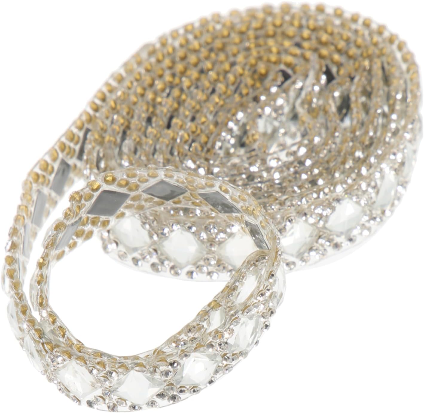 1roll Self Adhesive Rhinestone Ribbon Bling Decorative Trim for DIY Clothing Craft Wide Glass Rhinestone Roll for Embellishing Apparel Accessories and Home