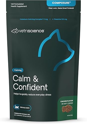 VETRISCIENCE Composure Calming Treats for Cats - Helps Reduce Stress and Anxiety in House Cats Cats, Small Dog Formula, Chicken, Bacon, Peanut disponible en Yaxa Colombia
