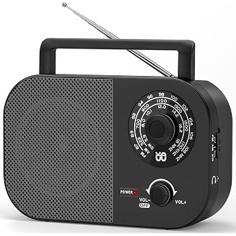 Portable Radio AM, FM, SW, VHF Box Radio Mains and Battery Operated (Black) | Best reception, built-in speaker, headphone jac