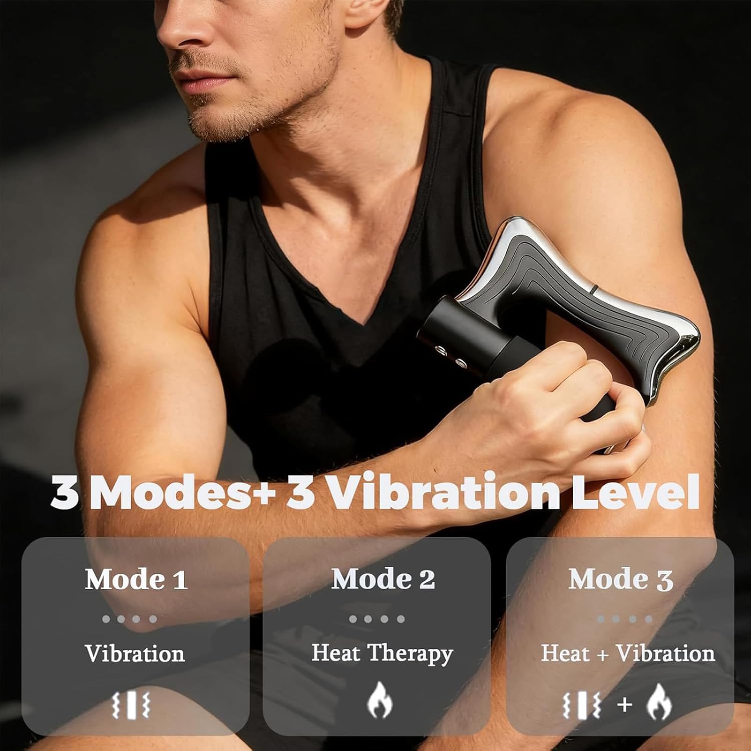 Muscle Relaxation Tool, Massage Scraper & Massager, Features Three Modes Levels, with Led Display, for Whole Body (Black) - Image 5