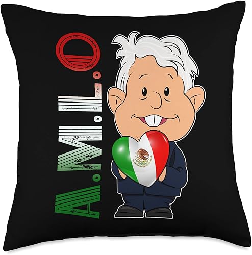 AMLO - Almohada para el presidente mexicano López Obrador Presidente de México, 18 x 18 pulgadas, multicolor