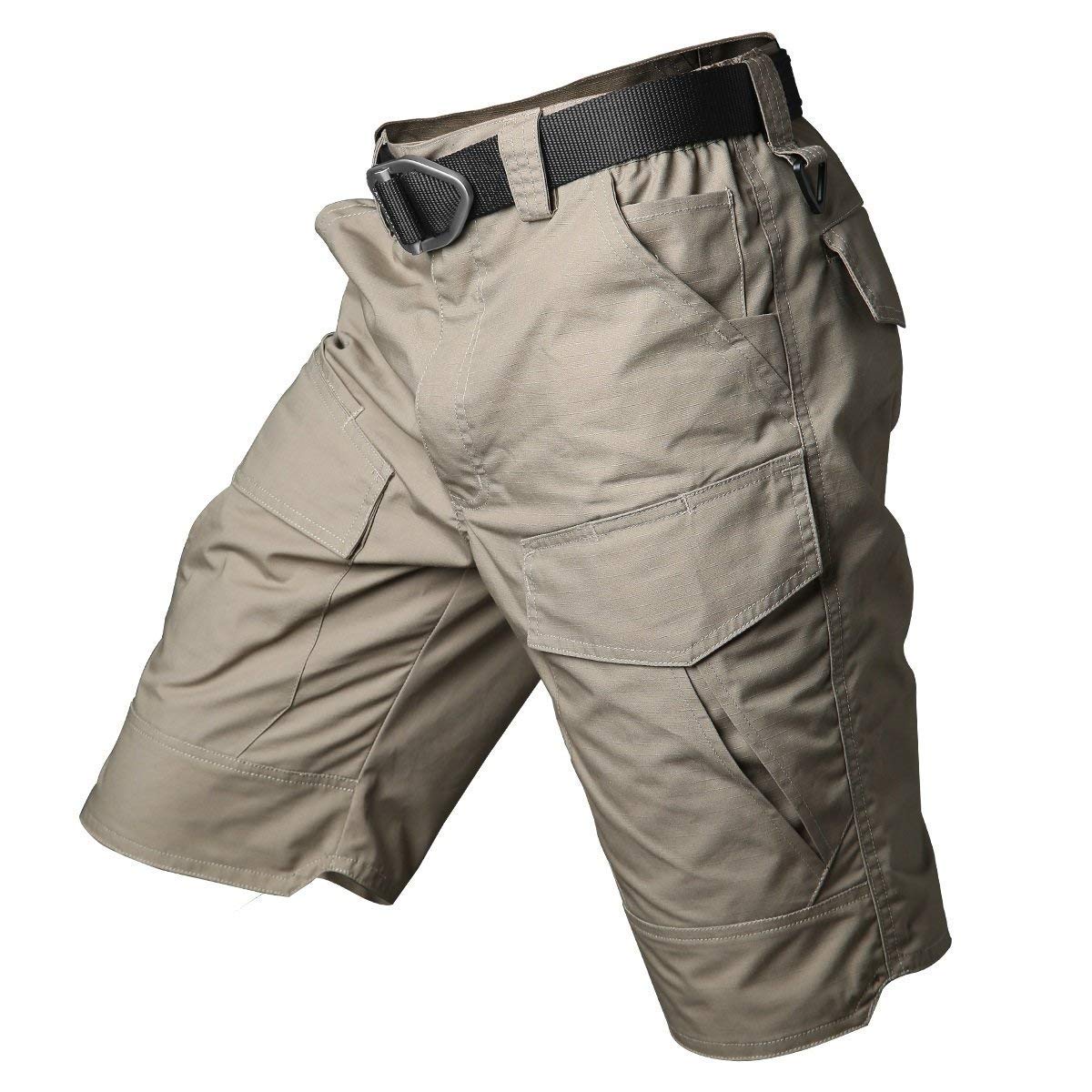 Men's Tactical Cargo Shorts Rip-Stop Camouflage Military Outdoor Hiking Casual Shorts with Multi Pockets