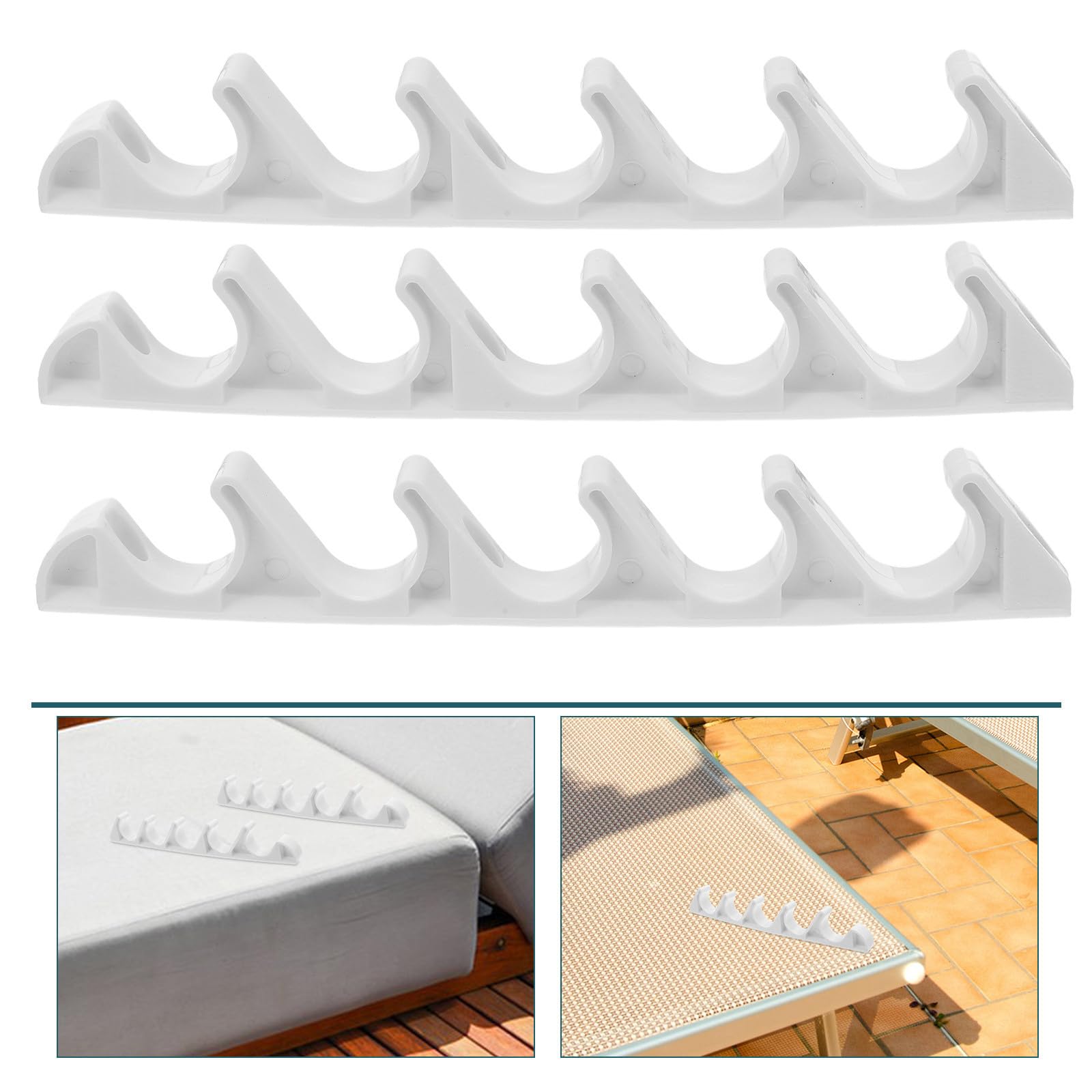 BESTonZON Soportes Blanco de Ajuste Tumbonas de Jardín y en Nylon 8 para Diseño de 5 Posiciones Hebilla de 5 Dientes para Soporte Fiable en Camping y Picnic