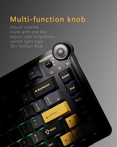 Miniatura 5 de AU75 Teclado mecánico inalámbrico, teclado Aula 75% RGB intercambiable en caliente con conectividad multidispositivo, retroiluminación LED