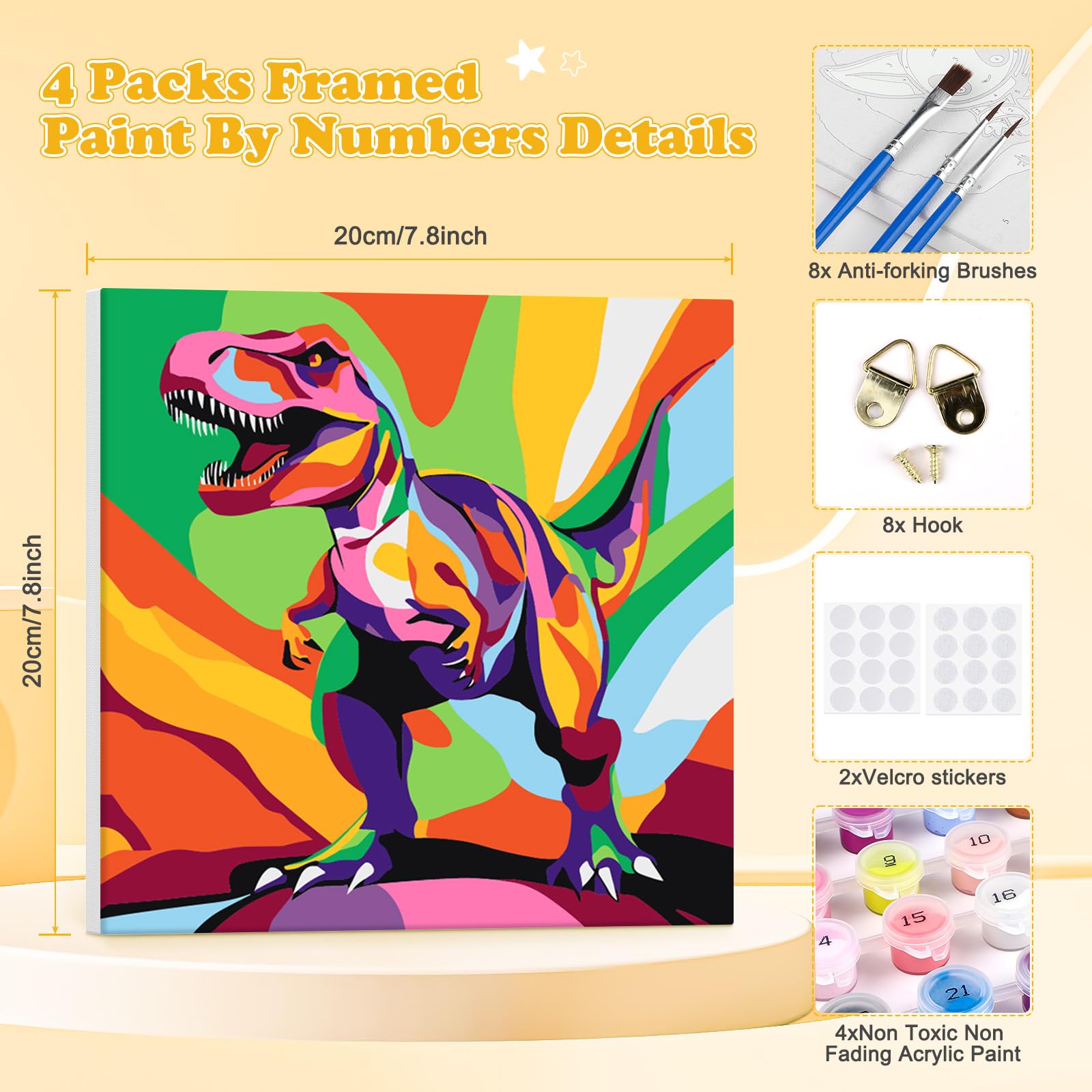 Kit De Pintar Por Números Panda Con Marco - Lienzo 20x30 Cm, Pinturas Acrílicas, Pinceles, Ideal Para Adultos Y Manualidades Relajantes