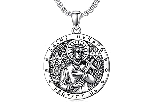 Seiyang Saint Necklace 925 Sterling Silver Patron Amulet Medal Jewelry for Men...