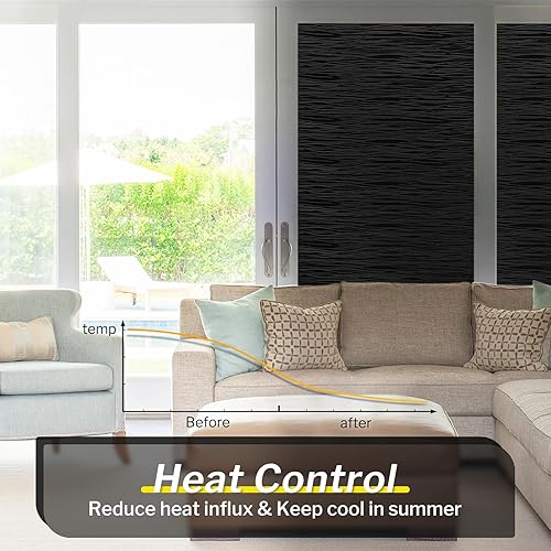 Miniatura 58 de rabbitgoo Película de privacidad para ventana, película de vidrio esmerilado, cubierta de vinilo extraíble para puertas, bloqueo UV, decorativa