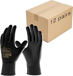 COOLJOB A3 Cut Resistant Safety Work Gloves for Men & Women, Sandy Nitrile Rubber Coated, Knife Proof HPPE and Metal Base, for Gardener, Worker, Construction, Black, 1 Pair, Small