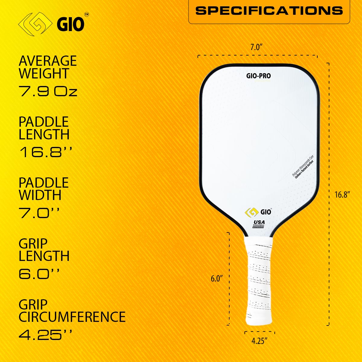 GIO Lite Pickleball-Set Mit 2 Carbon-Paddels, 4 Bällen & Tasche – USAPA-zugelassen Für Anfänger (leise Bälle Inklusive)