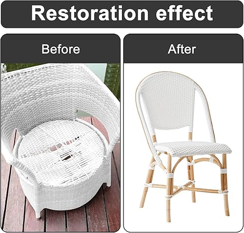 Miniatura 5 de Kit de reparación de mimbre para muebles de patio, material sintético de ratán para juegos de sillas de patio, tejido y reemplazo, muebles de patio