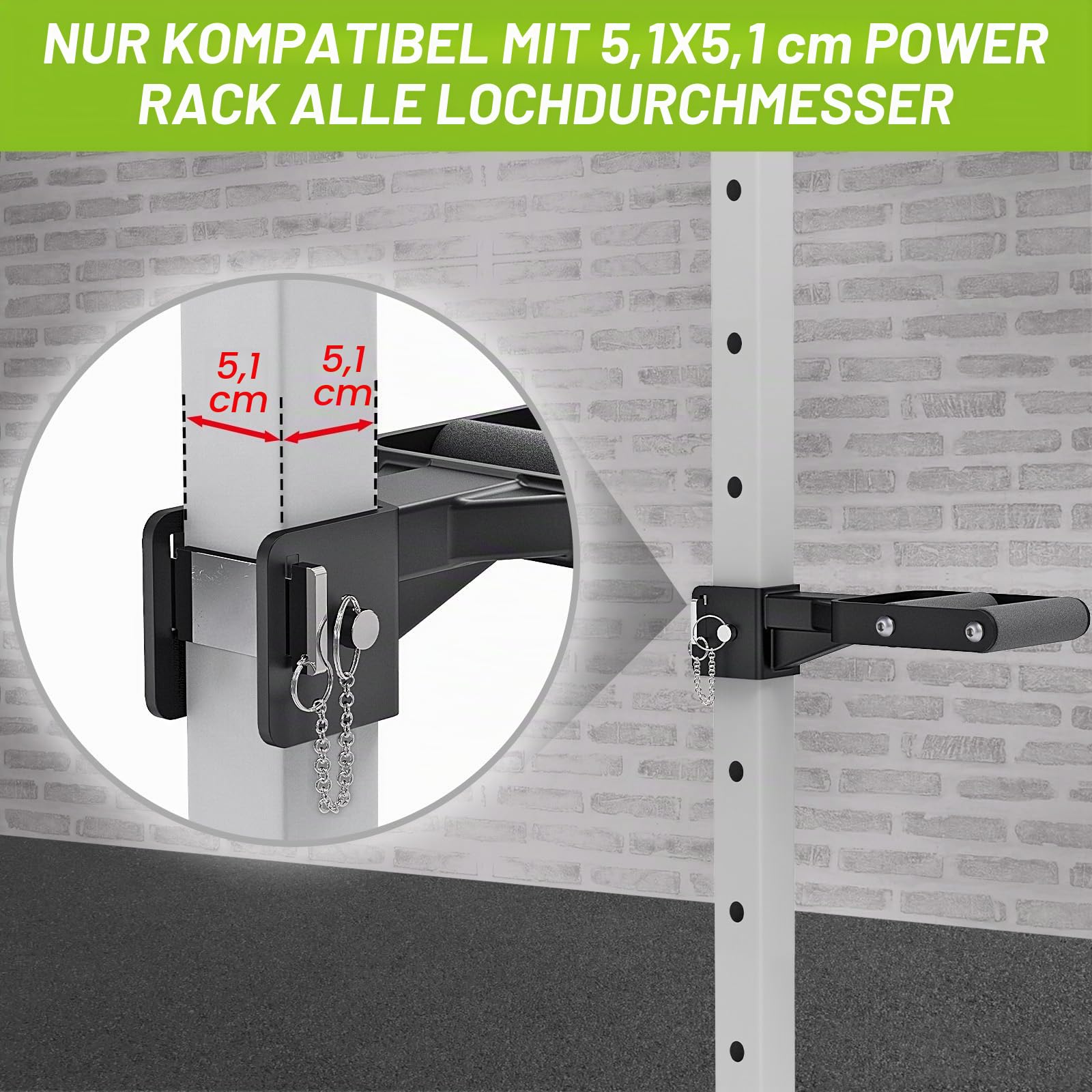 Kipika Muti-Grip Dip-Barren-Aufsatz für 5,1 x 5,1 cm und 7,6 x 7,6 cm Power-Rack, breite und schmale Griffe, Kniebeugenständer, Dip-Zubehör für Zuhause, Fitnessstudio, Fitness, Krafttraining