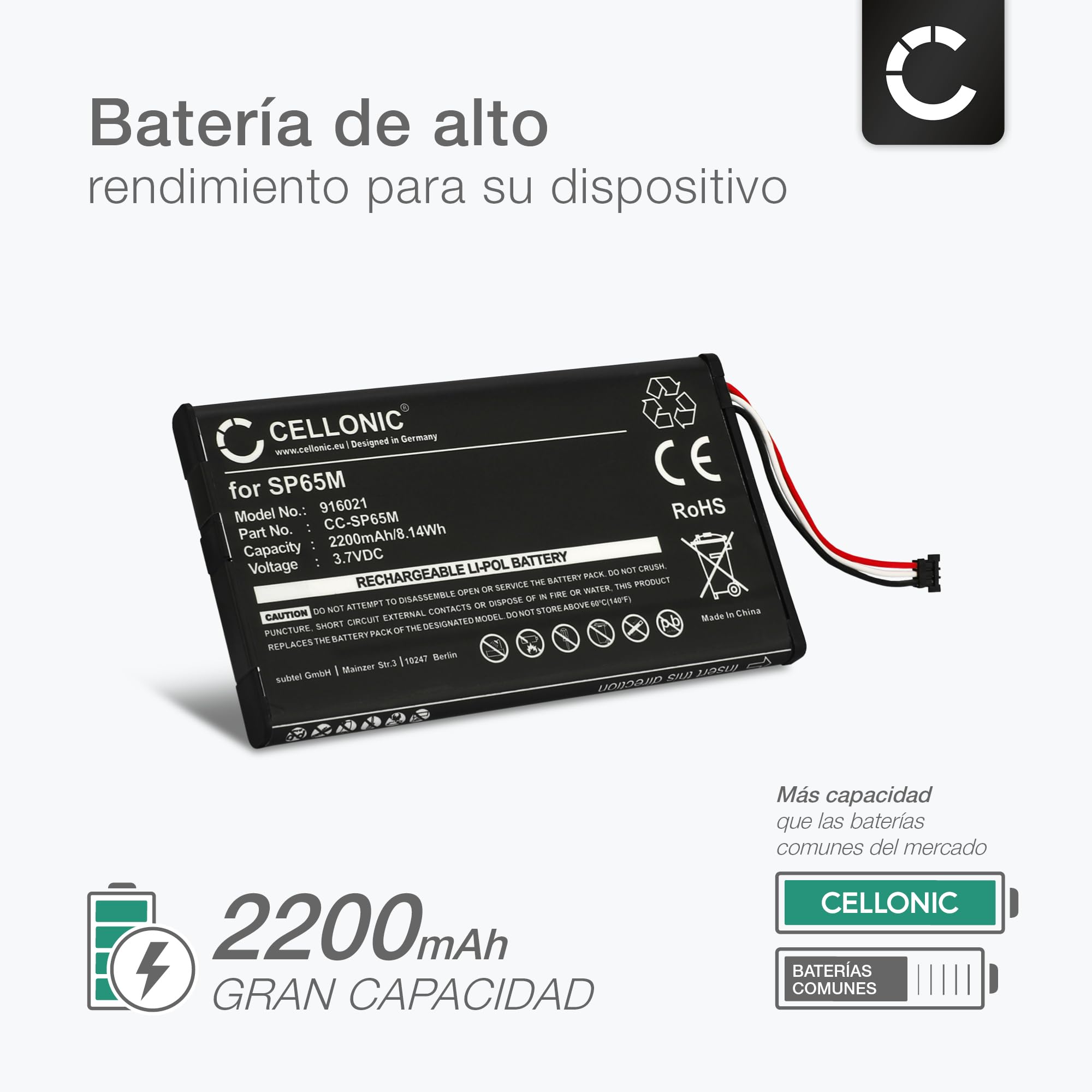 CELLONIC 1x Batería para Videoconsola Compatible con Sony PS Vita (PCH-1000 / PCH-1004), PS Vita (PCH-1100 / PCH-1104), SP65M - (2200mAh, 3.7V) + Juego de Herramientas