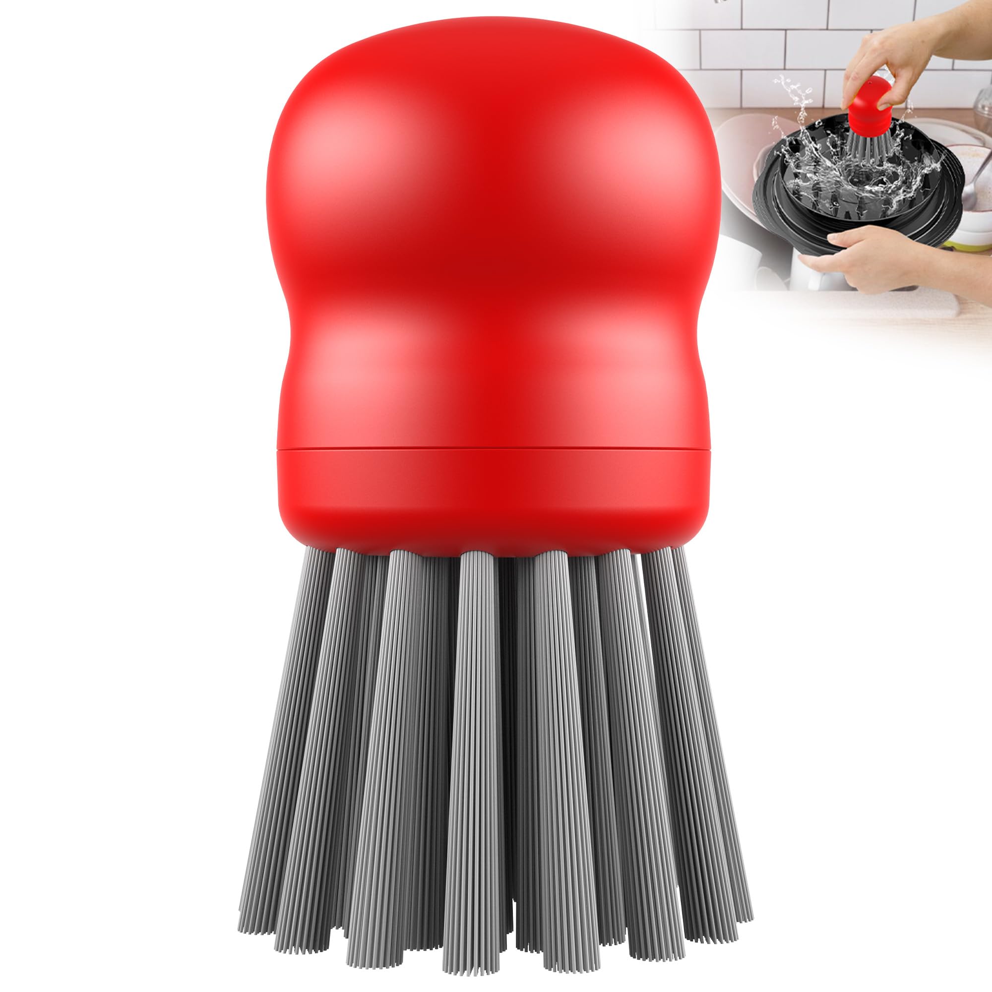 Mini Dish Brush for Cleaning Chicken Shredder, Palm Brush Dish Scrubber with Ergonomic Grip, Kitchen Brush for Washing Dishes, Pans, Pots, Sink (1,