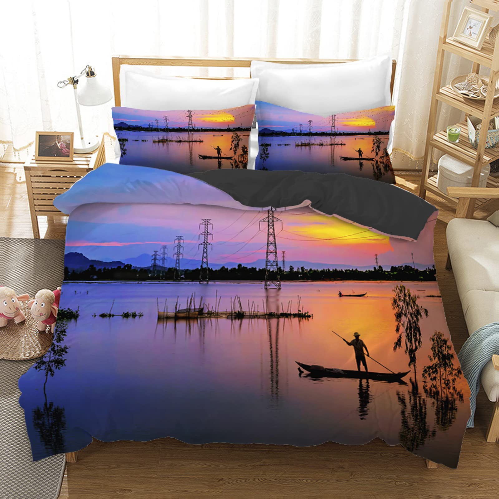 Housse de Couette Violette 160x200 pour Chambre de Fille et Garçon Moderne