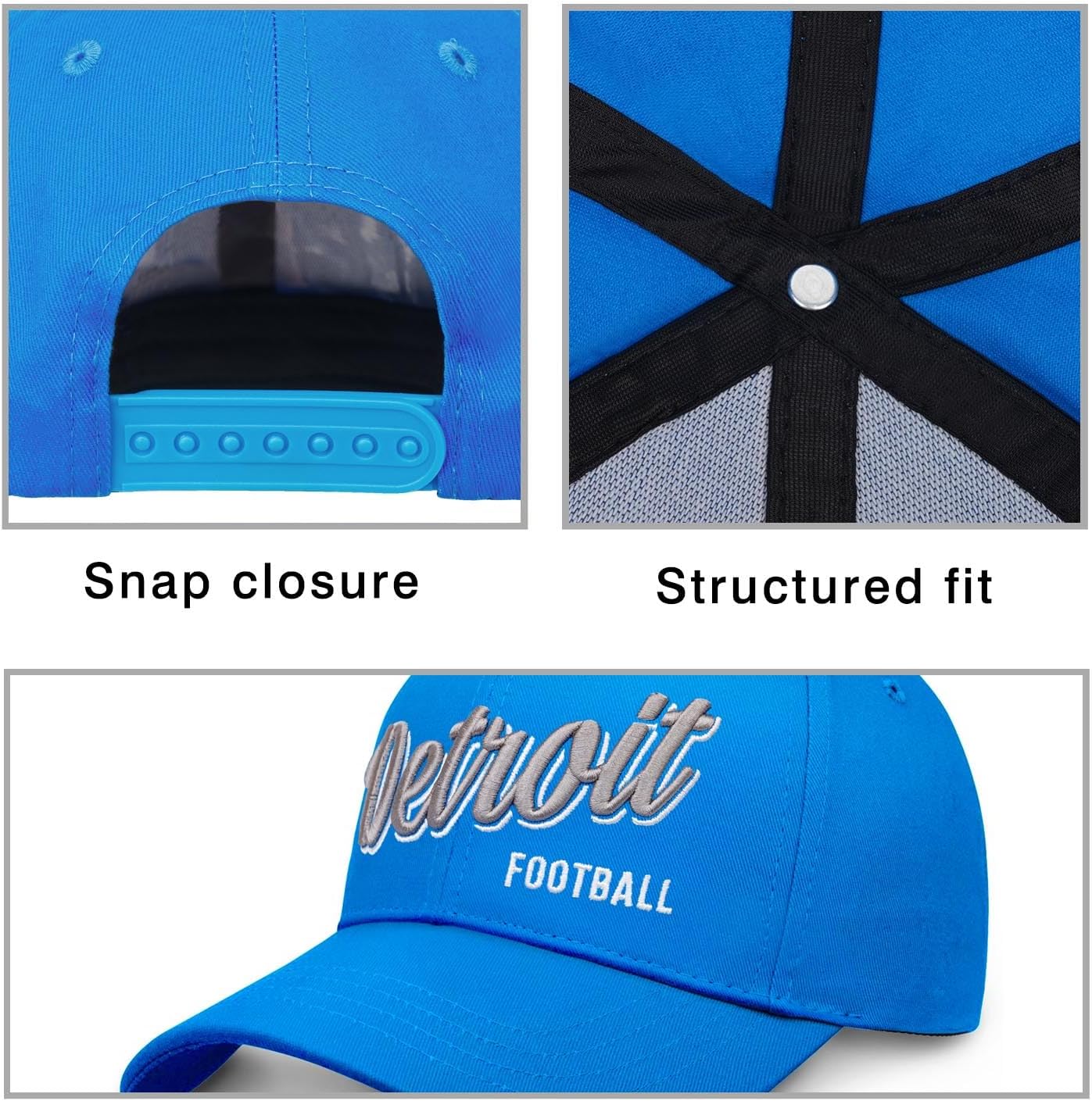 Football Team Cotton Baseball Cap, Embroidered Sports Fan Baseball Caps for Men Women, Football Hat Gifts Merch Gear Suff - Image 4