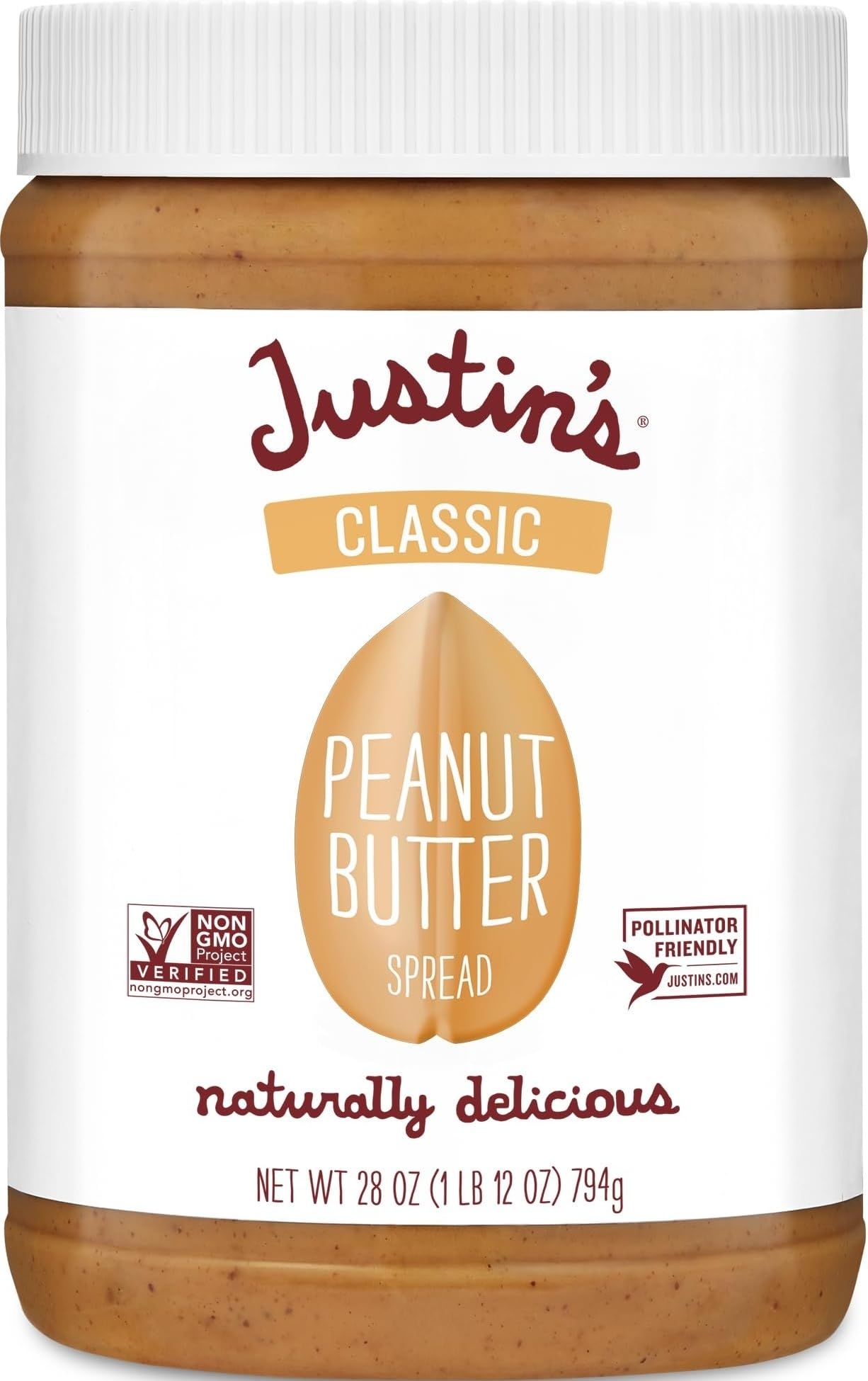 Justin's Nut Butter 28 Ounce (Pack of 6) / 6 Jars / 1 Peanut Butter