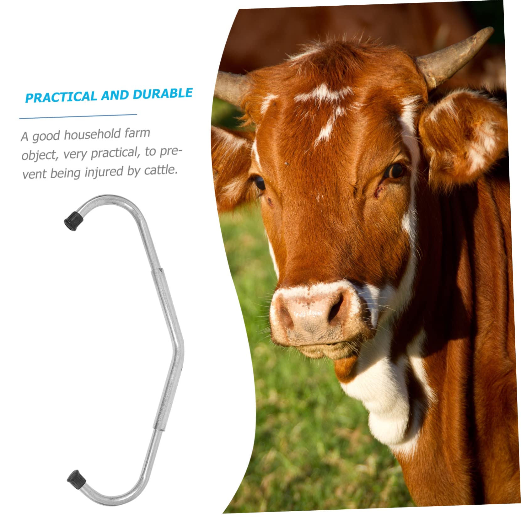 Varilla Antipatada Ajustable para Ganado, Galvanizada, Plata | Equipo Veterinario para Vacas, Robusta y Desmontable, Uso en Granja Doméstica