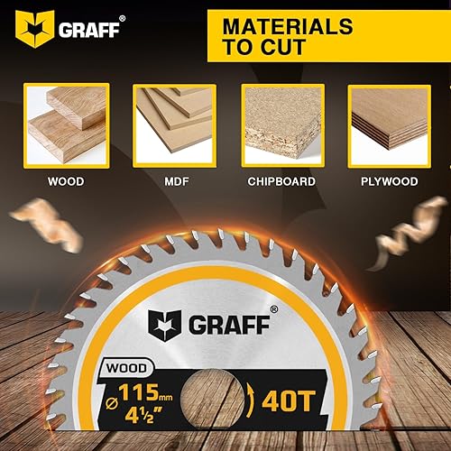 Miniatura 3 de Juego de hojas de sierra circular para amoladora angular de 4-1/2 pulgadas para madera, madera contrachapada, laminado, paneles de yeso, plástico,