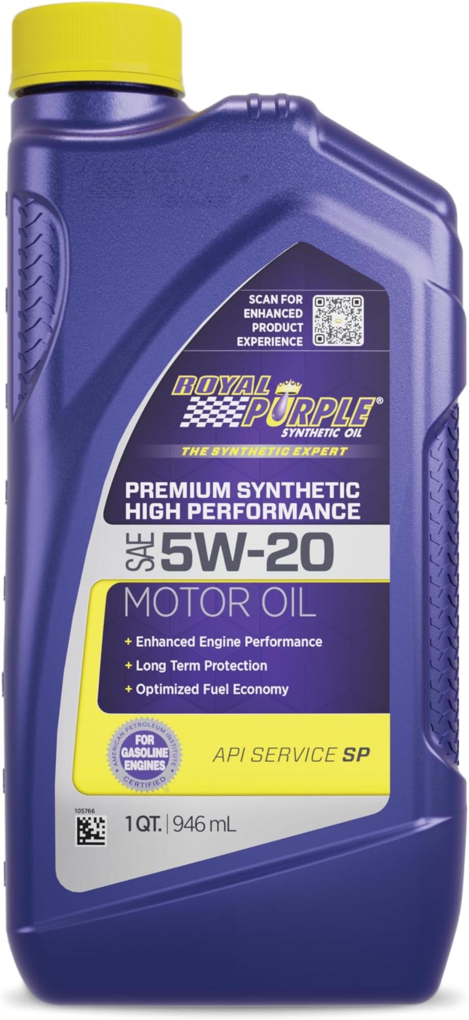 (06520-6PK API-Licensed Heavy Duty SAE 5W-20 High Performance Synthetic Motor Oil - 1 Quart, (Case of 6)