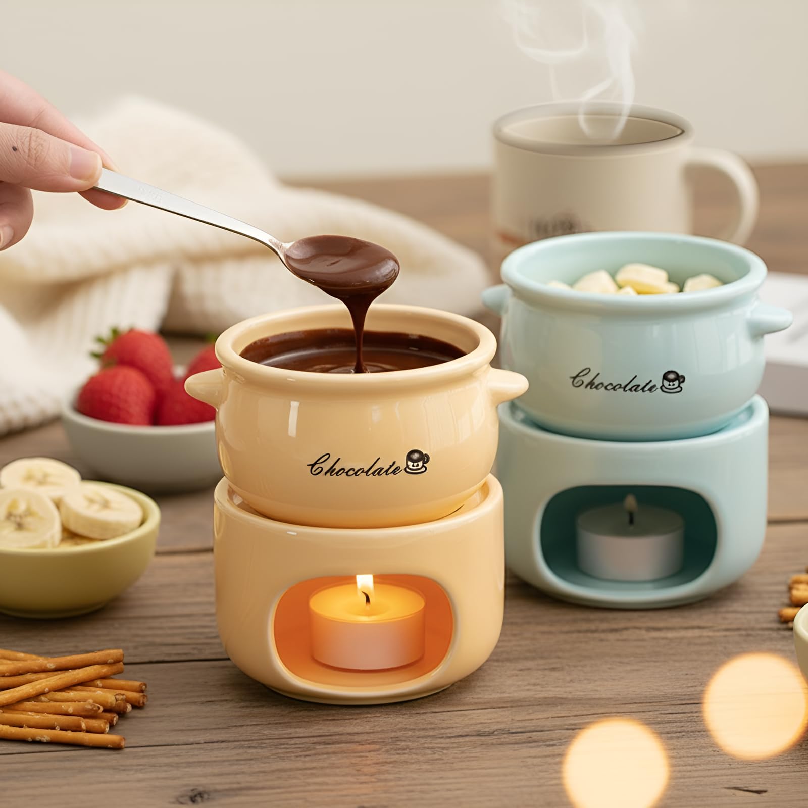 希少！ロクシタン　限定チョコフォンデュキャンドル　1度のみの使用 Amazon.co.jp: [Maplefea]チョコレートフォンデュ セラミック