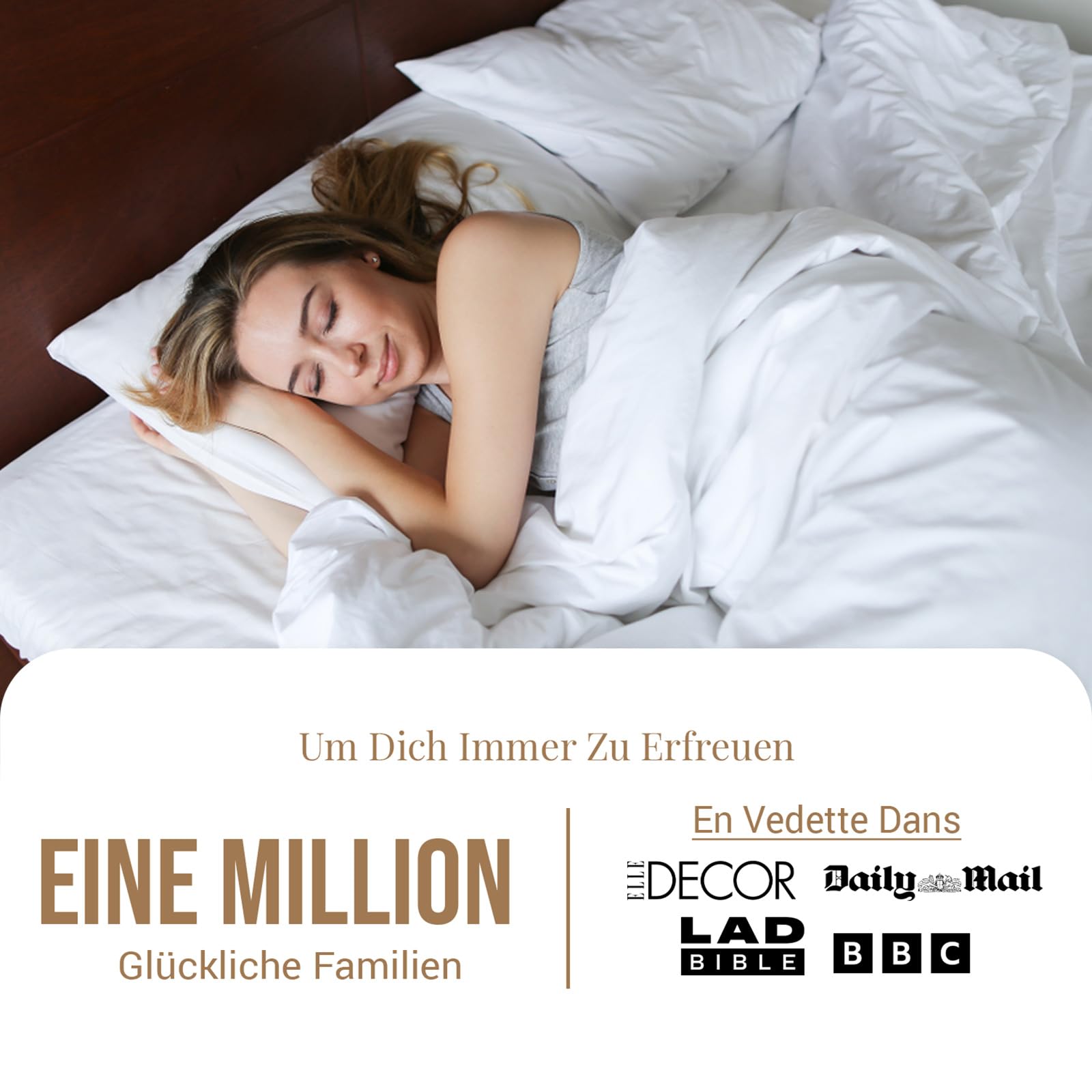 Pizuna 800 Fadenzahl aus Luxus Bettwäsche Weiß, 100% Langstaple Baumwolle Bettbezug und Kissenbezug, 100% Baumwolle Mako Satin 2-Teilig Bettwäscheset 160x210 + 65x100 Weiß Mako Satin