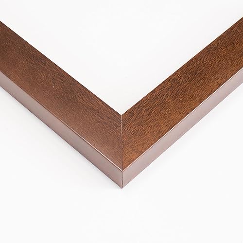 Miniatura 3 de Marco de madera maciza con acabado de nogal marrón de 31 x 19 pulgadas de ancho del marco de 1.25 pulgadas  Profundidad del marco interior de 0.5