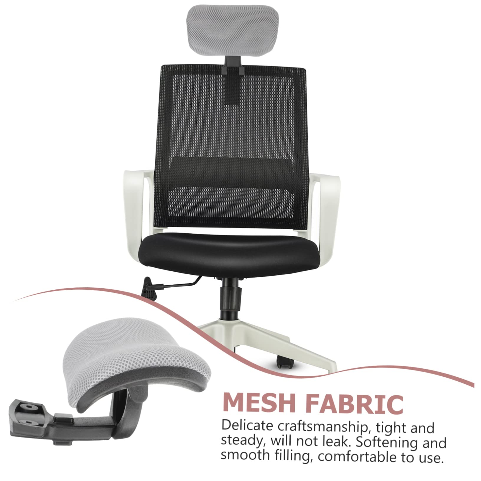 Hemobllo Cuscino Poggia Testa per Sedia Ufficio Design Ergonomico e Supporto Confortevole, Altezza Regolabile 4cm, Struttura in Plastico e Rete Traspirante per Protezione Collo