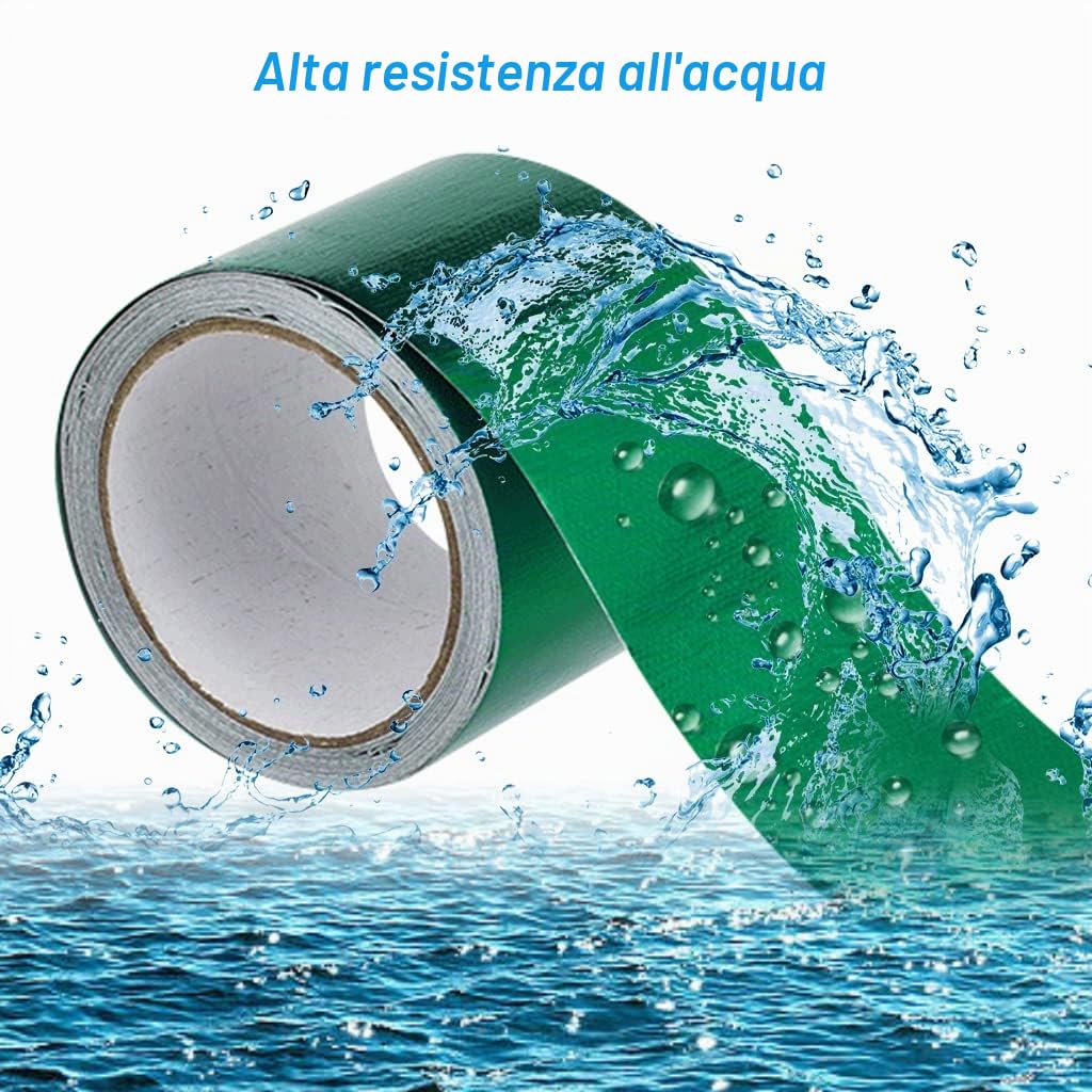 Nastri di Riparazione Impermeabile, 8cm x 10m Nastro Patch Riparazioni Tendone, Nastro Adesivo Telato Forte Ripara Plastica/Telone, per Nastro Adesivo per Tende da Sole in Linoleum…