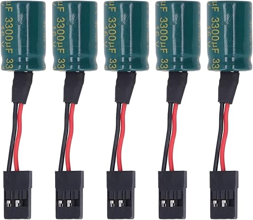 Pilipane Protector de voltaje del receptor de drone RC, 5 piezas RC Drone Protector de voltaje, 3300uF 16V RC Drone Protector de voltaje para