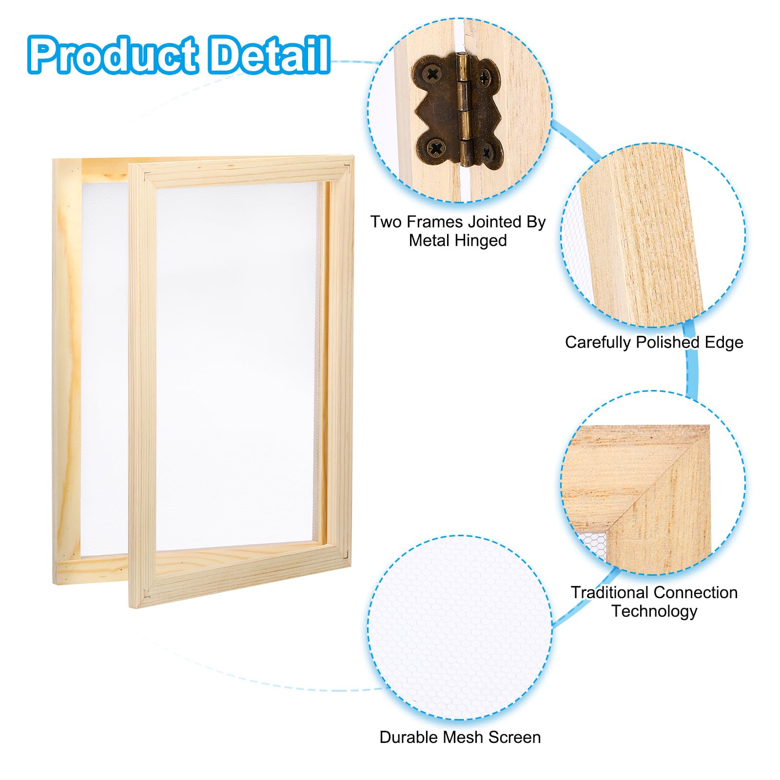 PATIKIL A4 Sizes Wooden Paper Making Screen Set - Image 4