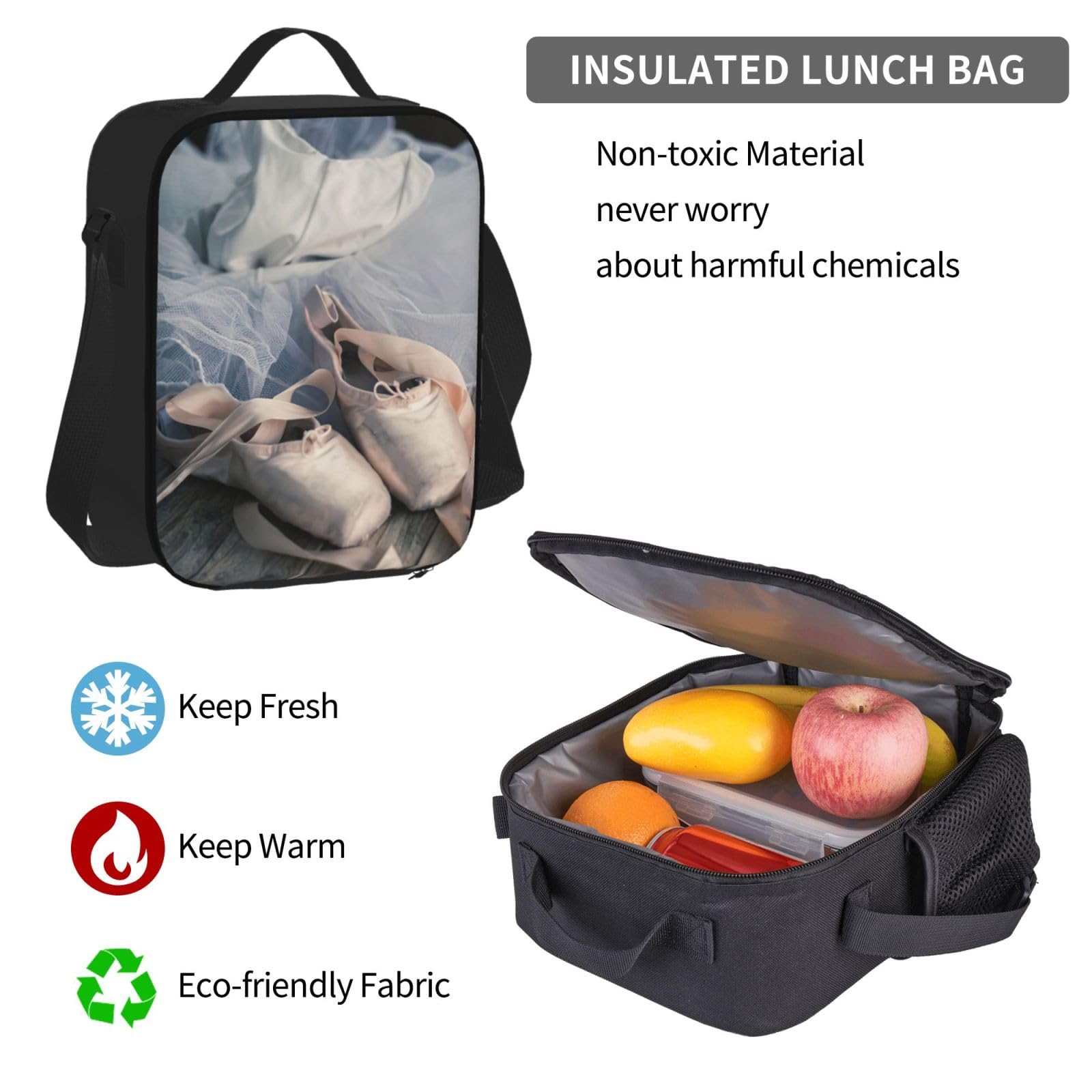 Plecak na buty baletowe dziecko chłopcy dziewczęta pudełko na lunch szkoła torba na książki zestaw uczniów szkół średnich student prezent, Czarny, One Size, Bagaż