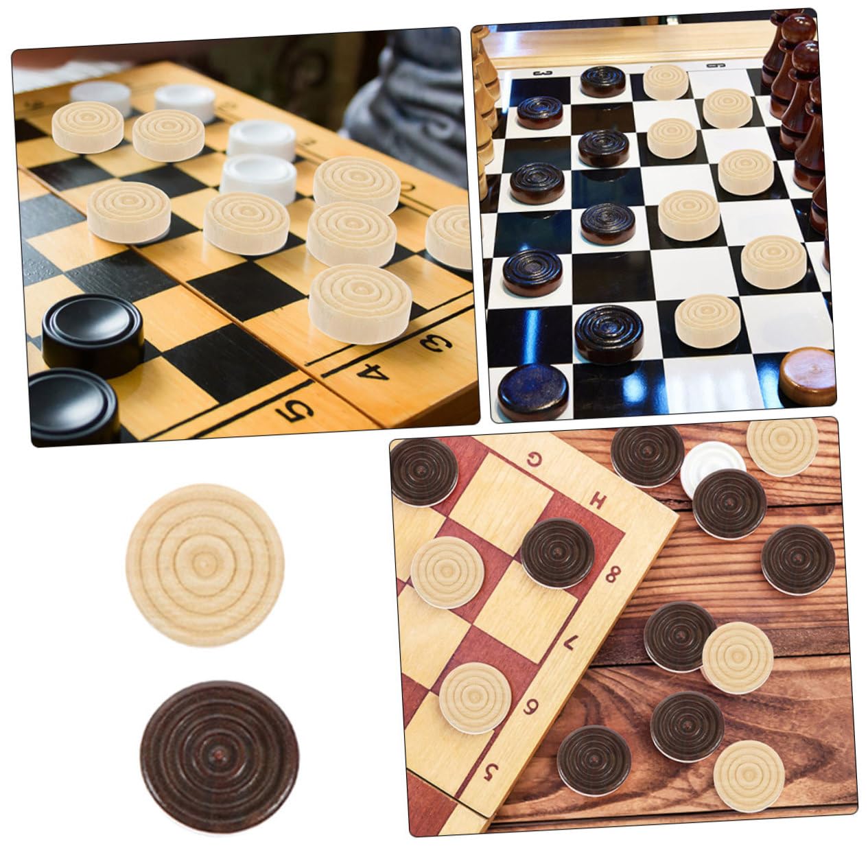 Juego De 24 Fichas De Backgammon Y Damas De Madera – Piezas Apilables De 3.5 Cm, Artesanía Clásica, Repuesto Para Juegos De Mesa, Regalo Para Aficionados A Los Juegos Tradicionales