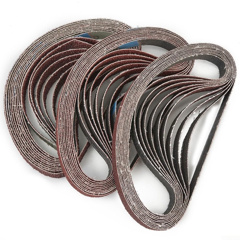 Lot de 60 bandes abrasives 13 mm de largeur 457 mm de long Grain 40 60 80 120 180 240 Compatible avec BD280 BD282E BD290 BD292E KA292E KA293E