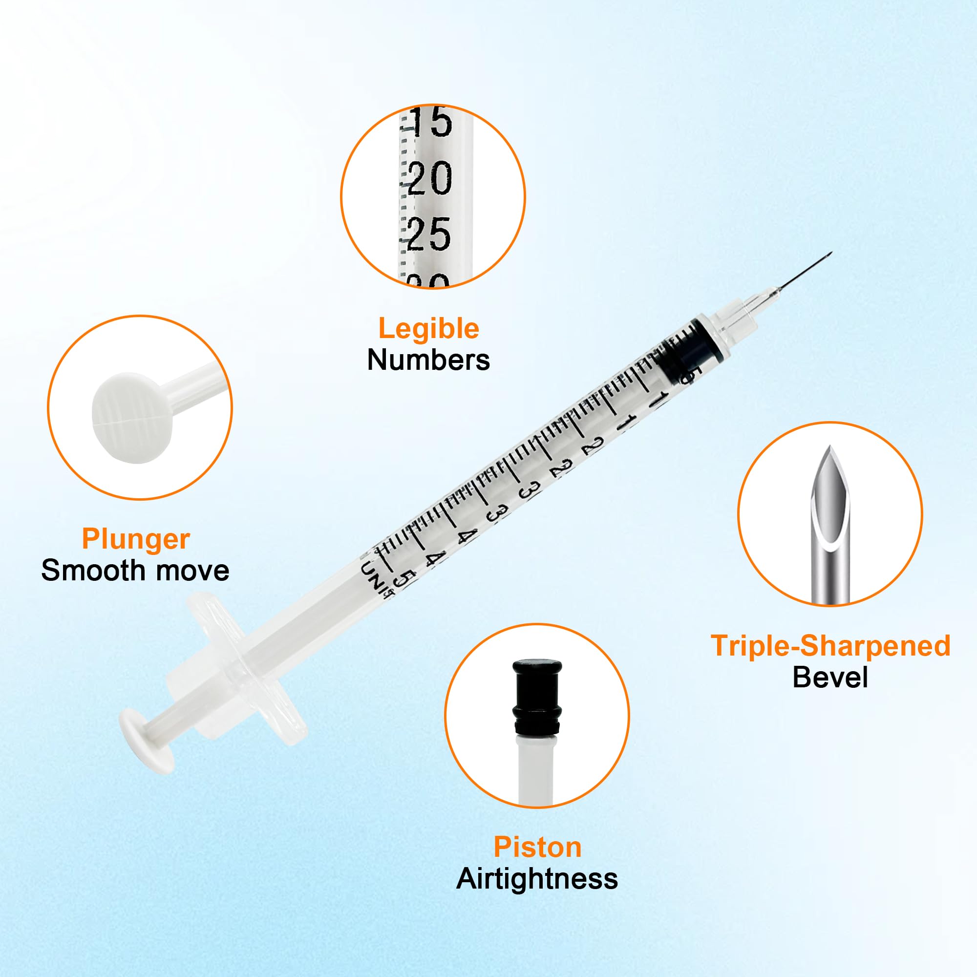 100 Pack 0.5mL Syringes, 31G 8mm, Individually Wrapped — Amazon image 4