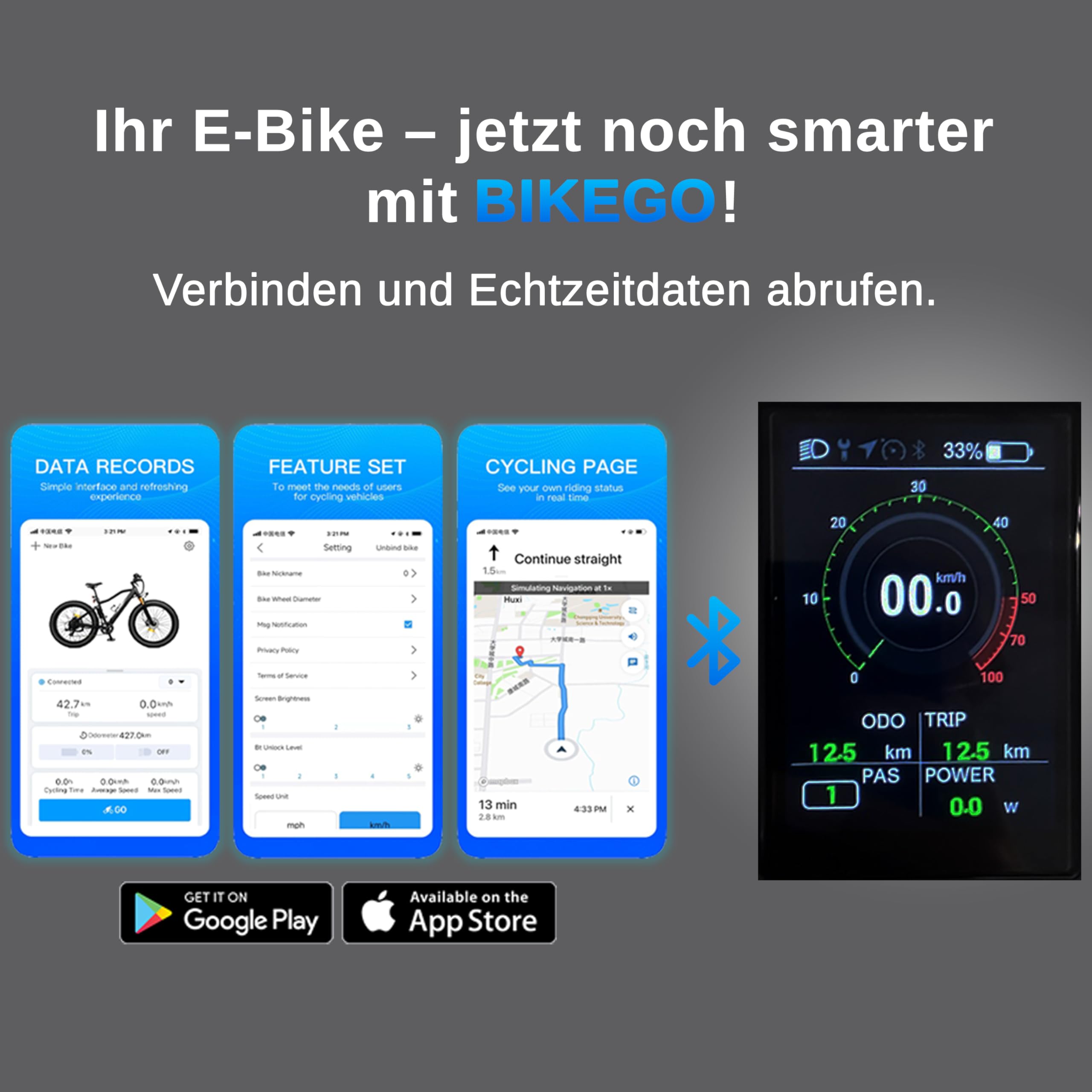 AsVIVA E-Bike Klapprad 20 Zoll, faltbares E-Bike Pedelec, 14 Ah Samsung Akku, 100 km Reichweite, 25 km/h, kompakt | Grau