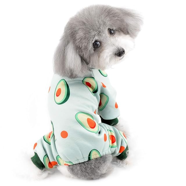 Foto 8 de 8 de ZUNEA Pijama para Perros Pequeños Invierno Cálido Ropa para Dormir Cachorro Pijama de Algodón Suave Aguacate…