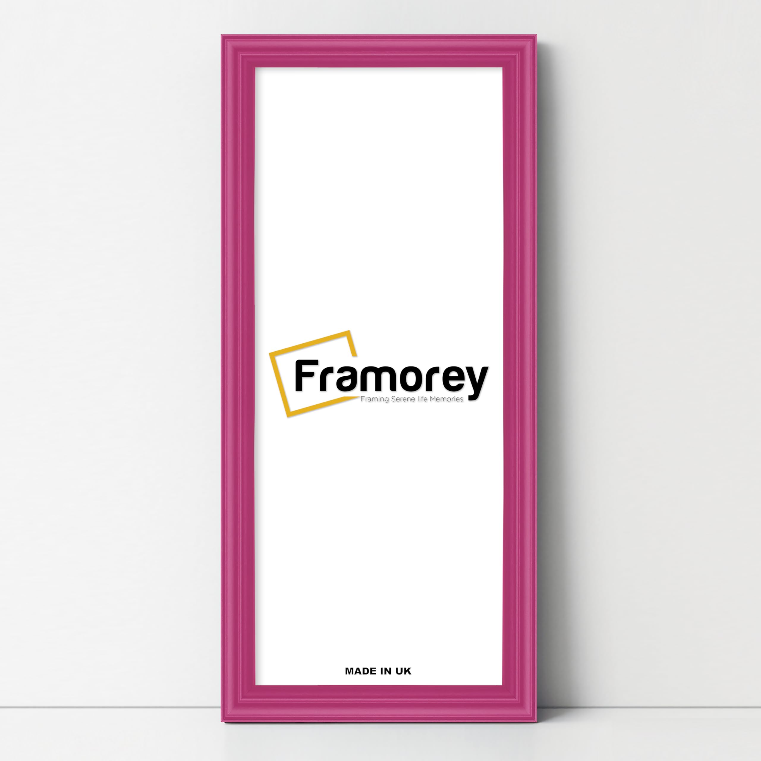 FRAMOREY Panoramic Style Pink Picture Frame, 12x5 Inch Size Photo Frames, LW Antique Poster Frame, Wall Hanging Oxford Frames, Photo Print Frame