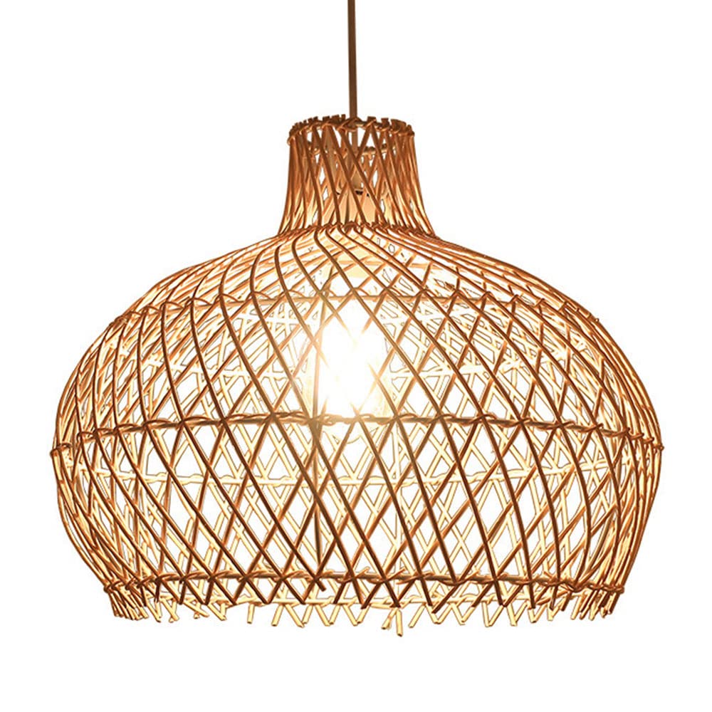 LYMSXAZOU Southeast Asian Rattan Chandeliers Antique Lantern Pendant Lighting Creative Handmade Chandelier Indoor Or Outdoor Hanging Lamp Chinese Style LampShade For Living Room,Dinner Room