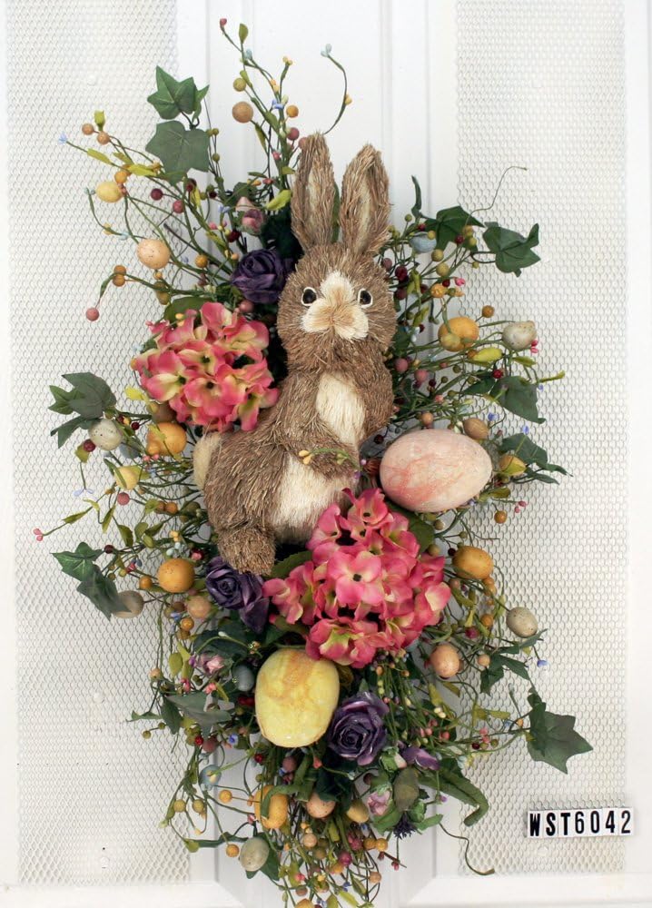 Bunny with Mixed Color Eggs Easter Teardrop